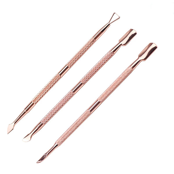 3pcs Cuticle Peeler Scraper Remove Gel Nail Polish and Pusher Spoon Nail Cleaner