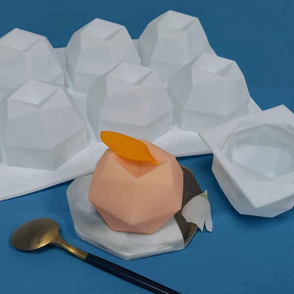 8 Holes Polygonal Cube Candle Mould Silicone Wax Cake Dessert Plaster Mold DIY