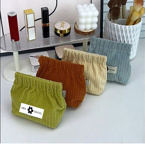 Corduroy Elastic Hair Tie Organizer, Corduroy Elastic Storage Bag, Lipstick,Bag