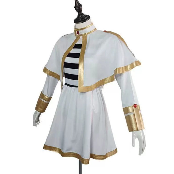 Anime Mage Cosplay Costume Set White Wig Fantasy Dress Outfit Book Week Party