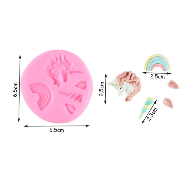 Unicorn Silicone Mould Resin Clay Pendant Fondant Cake Topper Sugarcraft Mold AU