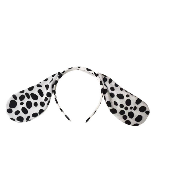 Dalmatian ear headband with black spots for kids costume - Lets Party