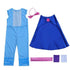 Bo Peep costume set jumpsuit navy cape pink bow sash and arm sleeves