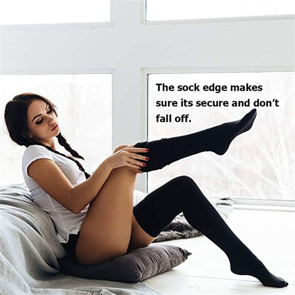 5Pairs Women Knee High Warm Socks Thick Winter Cotton Stack Stockings