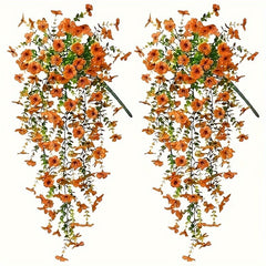 2PCS Artificial Hanging Violet Flower Vine Faux Floral Plant Garden Wedding Decor