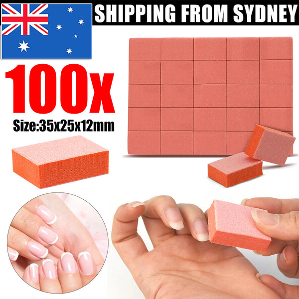 100X Nail File Buffer Block Sanding Sponge Acrylic Nail Art Buffing Block AU