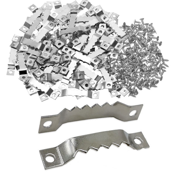 40PCS Sawtooth Picture Frame Hangers Oil Hanging Wall Hooks + Screws Black AUS