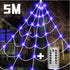 Halloween spider web lights, 5m purple LED outdoor decoration