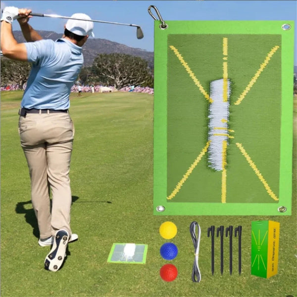 Golf Training Mat for Swing Detection Batting Golf Divot Grass Mat Set Portable