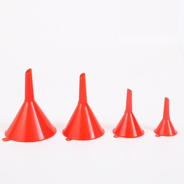8PCS Plastic Funnel Set Red Kitchen Liquid Transfer Funnels Assorted Sizes