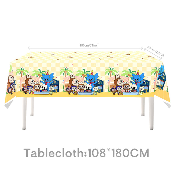 Tableware Banner Foil Helium Balloon Party Decoration Labubu Birthday Supplies