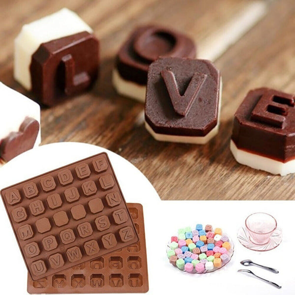 Chocolate Silicone Baking Mould Cake Ice Tray Candy Jelly Mold Letter Number AU