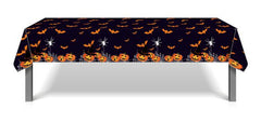 Halloween Tablecloth – Bat & Pumpkin Plastic Party Table Cover, 130 x 220cm