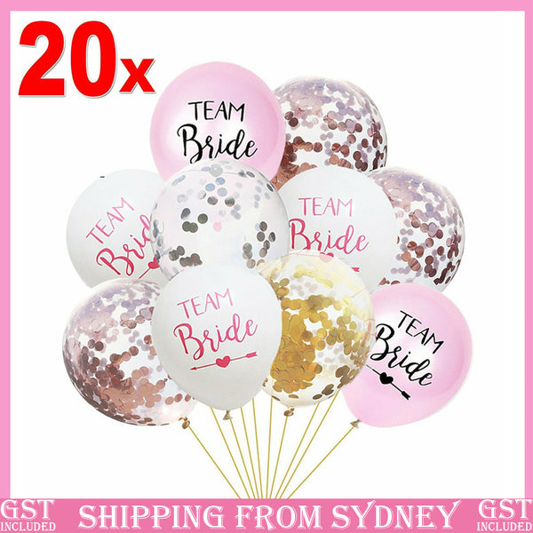 20x Team Bride To Be Latex Balloon Hens Night Bridal Shower Wedding Bachelorette