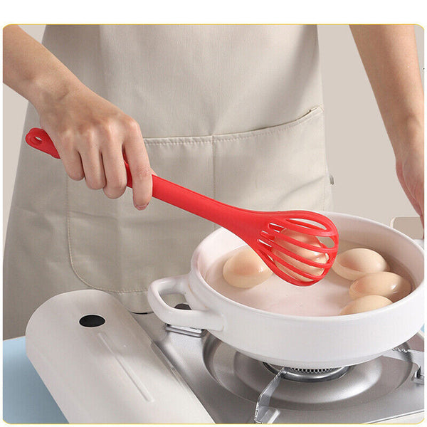 Multifunction Egg Beater Rotary Kitchen Food Tongs Whisk Mixer Egg Mixer Tool