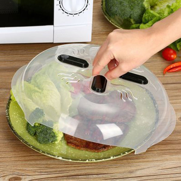 Microwave Splatter Cover Food Splash Lid with Steam Vent Clear Microwave Plate Cover