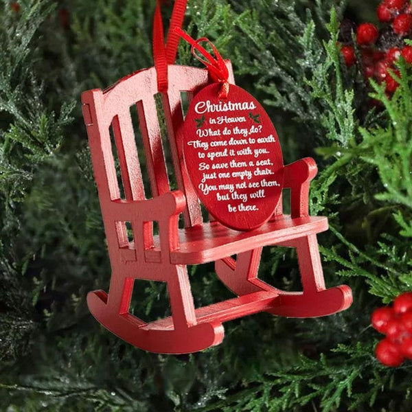 Memorial Christmas ornament - an empty rocking chair for a loved one
