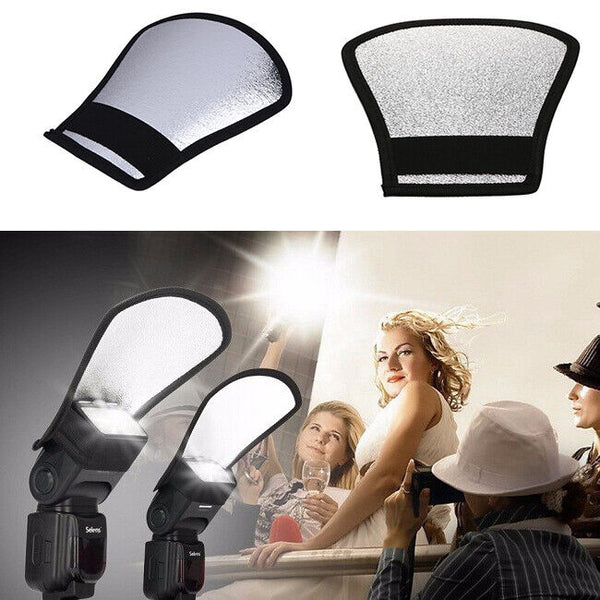 Universal Camera Flash Diffuser Softbox Silver White Reflector For Canon/Nikon