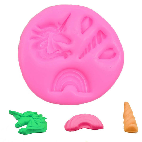 Unicorn Silicone Mould Resin Clay Pendant Fondant Cake Topper Sugarcraft Mold AU