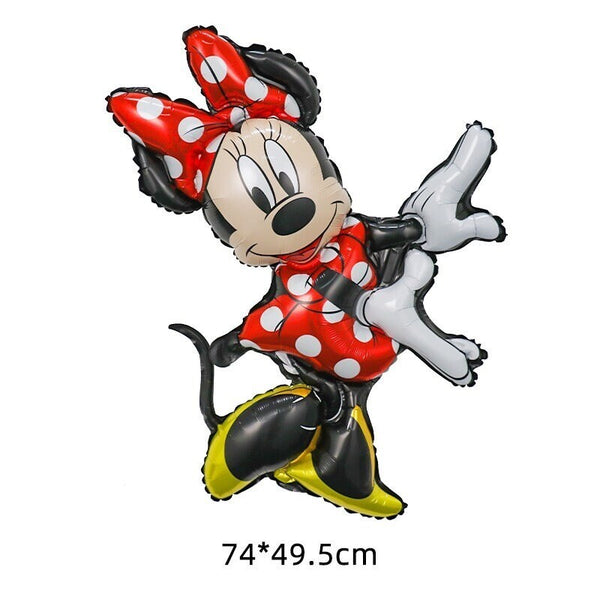 Minnie Mouse balloon set inflated as a birthday party decoration