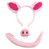 3-Piece Set Animal Pig Ears Nose and Tail Dress Accessory Costume Outfit Fancy