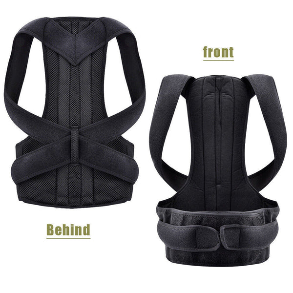 Full Back Posture Corrector Adjust Lumbar Shoulder Support Brace Belt Women Men