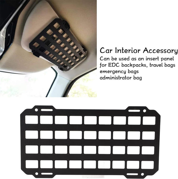 Car Sun Visor Organiser Panel Storage Holder Rigid Tactical Rack Black