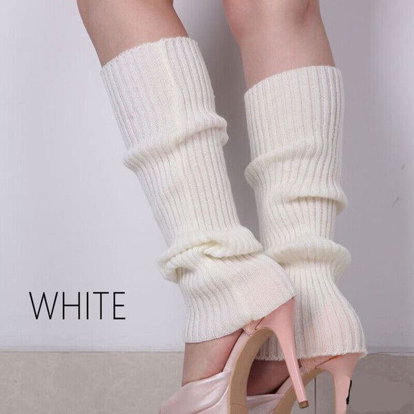 Women’s Knitted Leg Warmers 80s Dance Disco Party Costume Socks