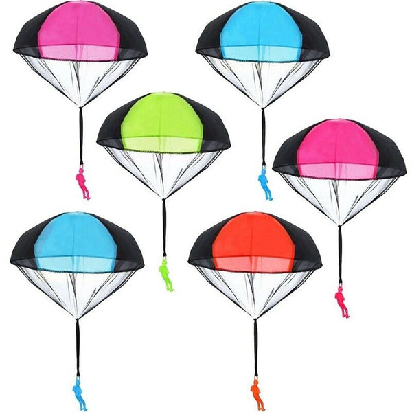 10X Hand Throwing Mini Soldier Parachute Kite Funny Toy Kid Outdoor Game Play AU