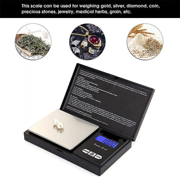 Electronic Pocket Mini Digital Gold Jewellery Weighing Scales 0.1 to1000 Gram AU