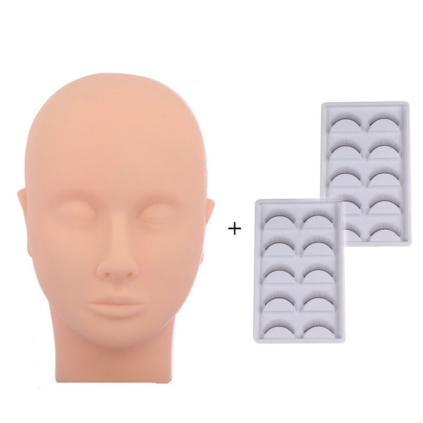 Mannequin Head Makeup Cosmetology Training Head w/ Practice Strip Lashes Set AU