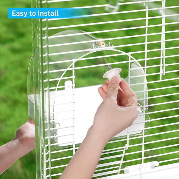 Bird Water Bath Tub For Pet Cage Hanging Bowl Parrot Birdbath Pet Cleaning