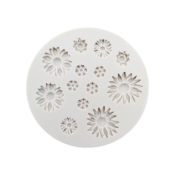 4pcs Cute Flower Silicone Molds,Fondant Candy Mould Mini Flower Chocolate Molds