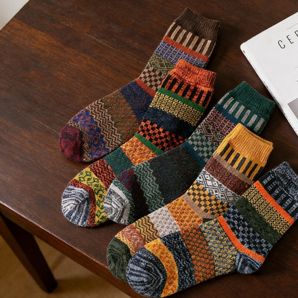 15Pairs Winter Thermal Nordic Socks – Warm Wool Blend Crew Socks