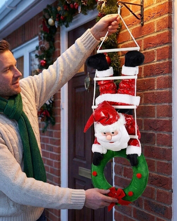Hanging Santa On Rope Ladder Outdoor Nylon Christmas Decoration | 1.1m