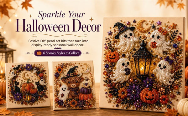 Halloween Ghost Pearl Art DIY Kit 3D Diamond Painting Craft Home Decor Gift