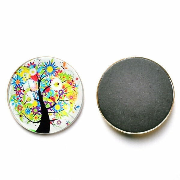 24 pcs Fridge Magnets Tree Of Life Glass Stickers Whiteboard Decoration For Home