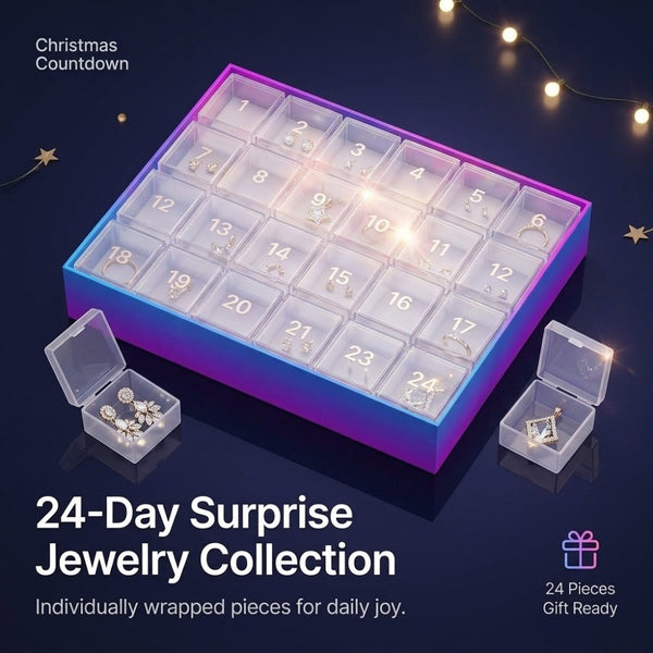 24 day surprise jewellery collection in clear numbered boxes