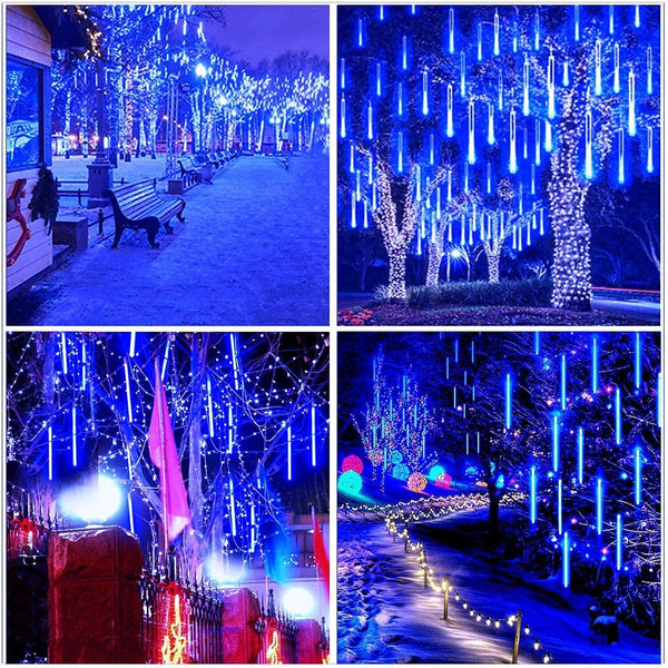 LED Solar Lights Meteor Shower Rain Christmas Tree String Lights Garden Outdoor