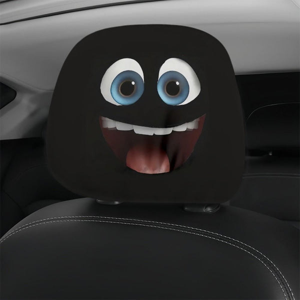 2PCS Funny Face Expressions Car Headrest Covers  Automobile Interior