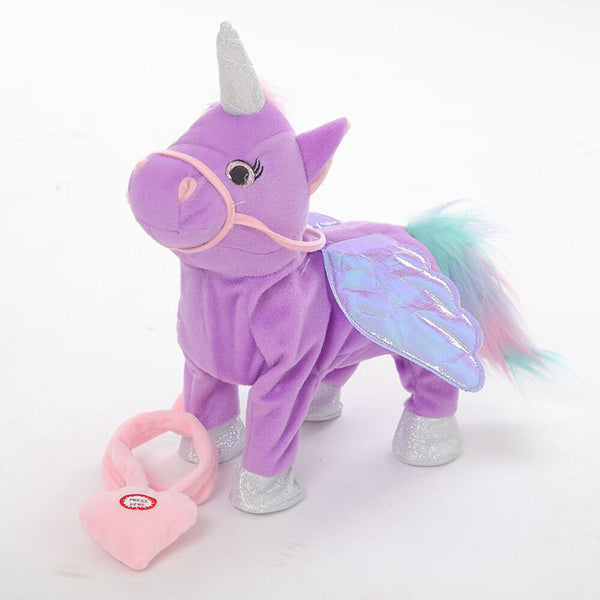 XMAS Gift Talk AU Singing Kids With Fun Walking Unicorn Plush Toy Songs Talking