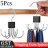 5X 360° Rotating 6-Claw Multi-Function Hook Belt Hanger Space Saving Wardrobe