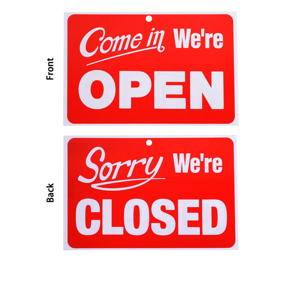 Open Closed Sign Office Business Shop Door Restaurant Reversible Window Hanging