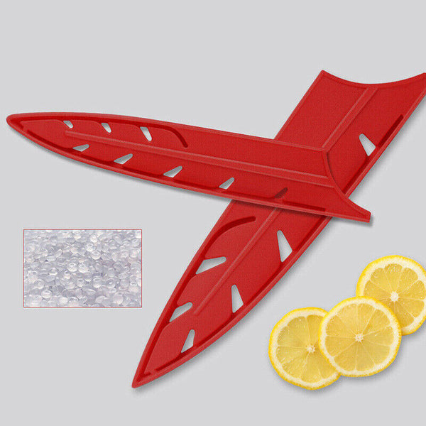 Plastic Knife Sheath Edge Guard Cover Scabbard Slicing Blade Red Protector Chef
