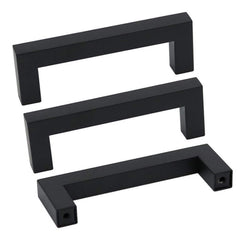 5pcs Matte Black Cabinet Handles | Stainless Steel Drawer Pulls for Kitchen & Cupboard