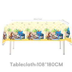 Tableware Banner Foil Helium Balloon Party Decoration Labubu Birthday Supplies