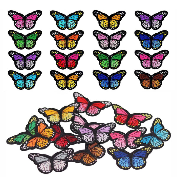 60X Colourful Butterfly Applique Lace Trims Sewing Embroidery Craft Patch Sew AU