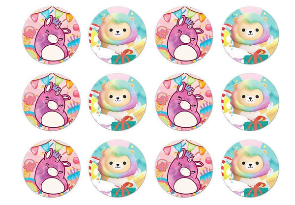 Pastel party tableware spread on birthday table