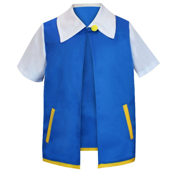 Kids Boys Pokemon Ash Ketchum Costume Girls Book Week Cosplay Outfit Fancy Dress