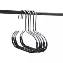 5pcs Stainless Steel Multi Hook Hanger | Hat Clothes Organizer Rack (Black & White)